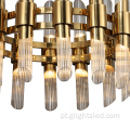 Candelabro LED moderno e luxuoso em vidro